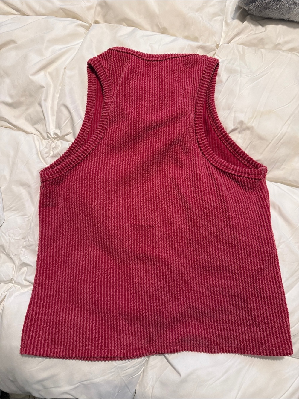 LG Women's Ribbed Tank Top - Deep Red - Picture 5 of 5